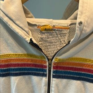 Aviator Nation Zip-Up with Multicolor Stripes